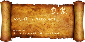 Domján Nikolett névjegykártya