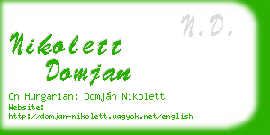 nikolett domjan business card